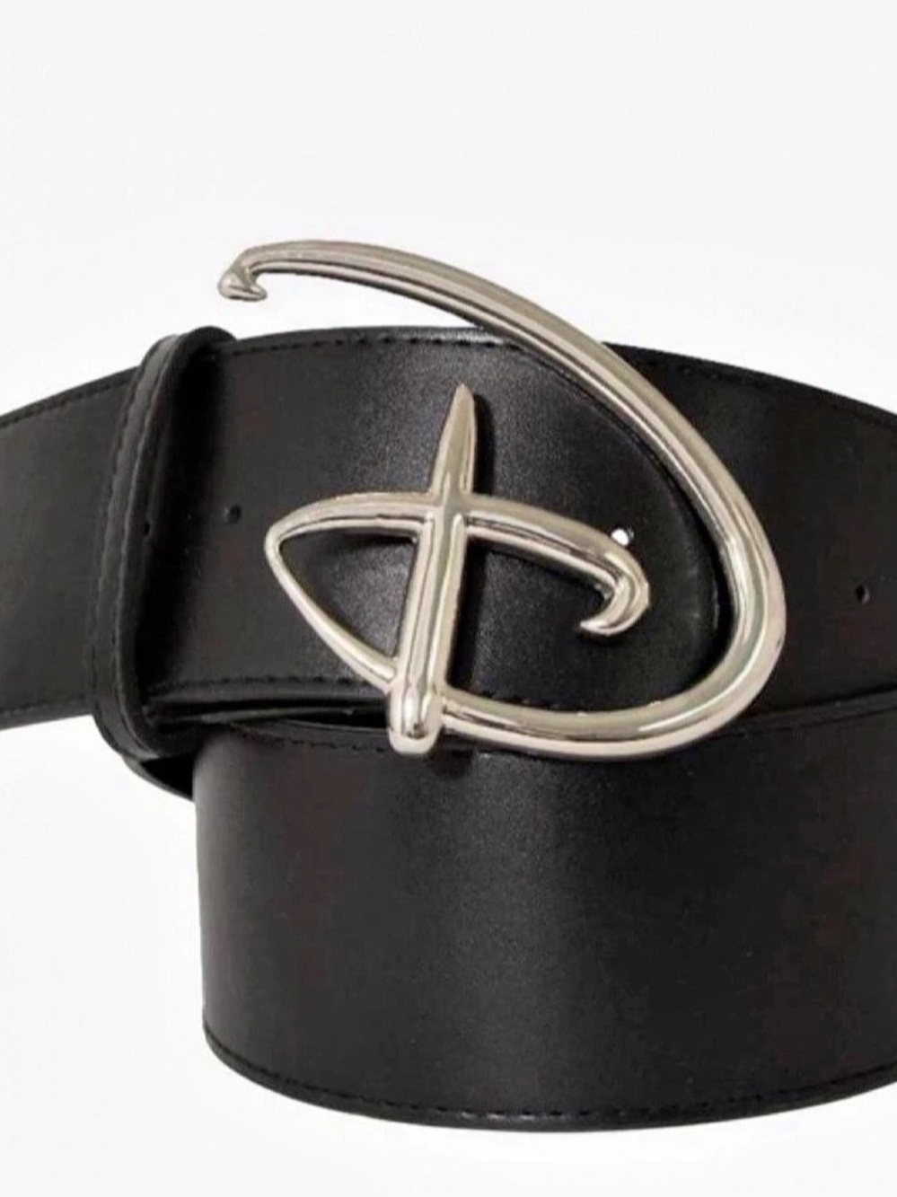 Disney black vegan leather belt with silver buckle Buckle-Down womens